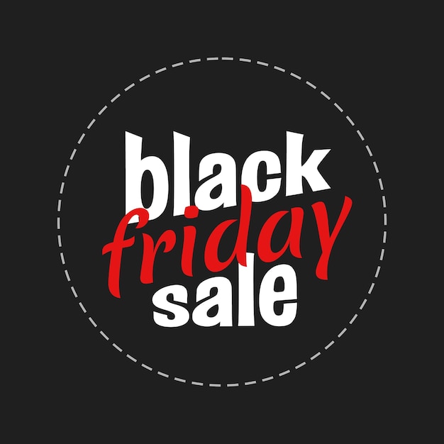 Black Friday belettering vector teken en logo. Tekstcompositie op zwarte achtergrond