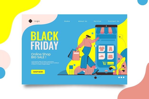 Vector black friday-bestemmingspagina