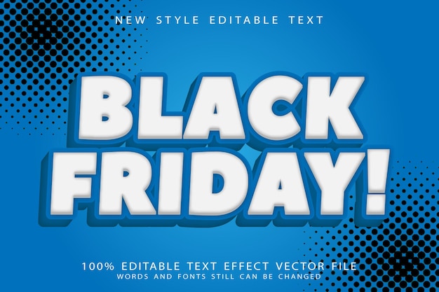 Black friday bewerkbaar teksteffect in reliëf in moderne stijl
