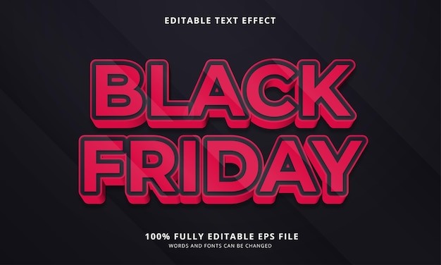 Black friday bewerkbaar teksteffect