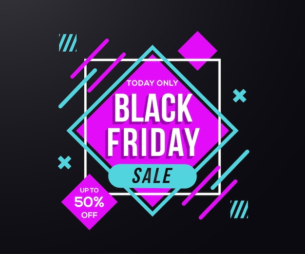 Black friday biedt banner met boodschappentas