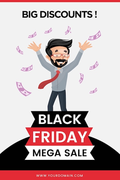 Black friday big discount mega sale flyer design