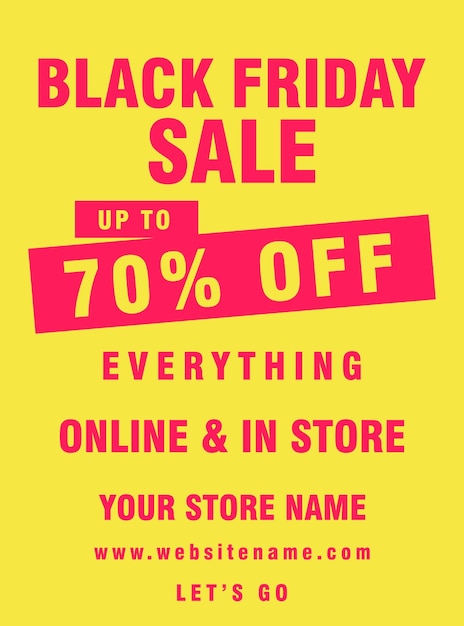 Black Friday big discount sale flyer poster social media post design