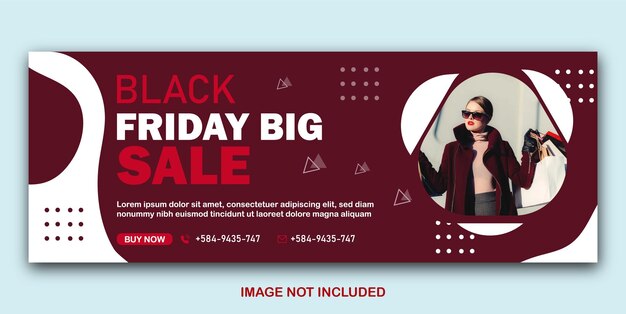 Black Friday big sale Facebook cover design banner poster web banner template