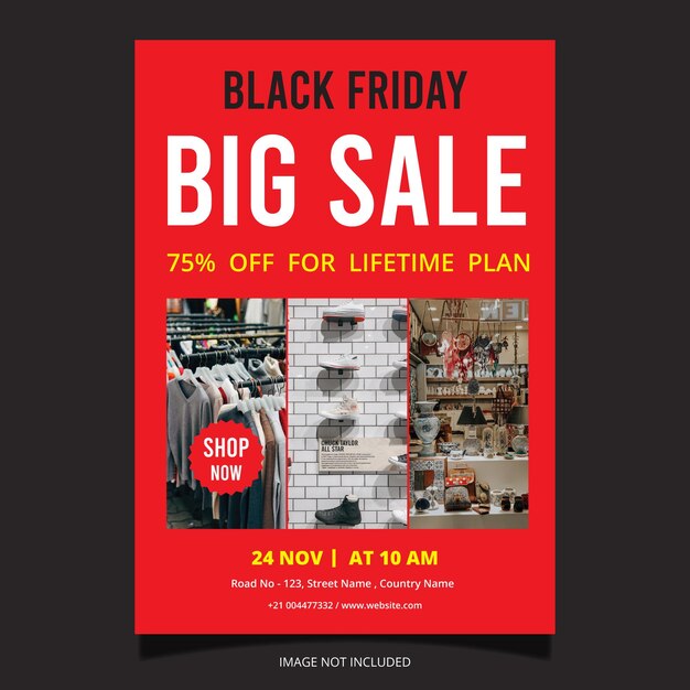 Vettore black friday big sale offer flyer disegno modello