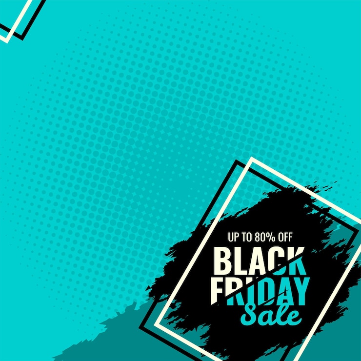 Vector black friday blue and black abstract sale banner sales promotion announcement info