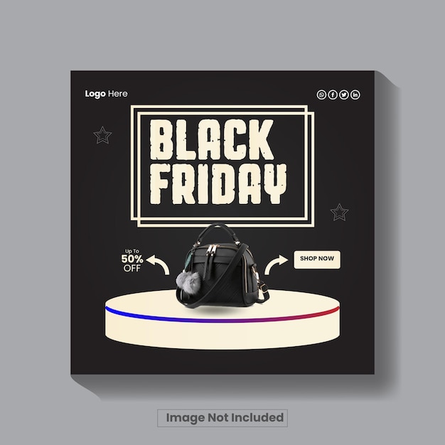 Vector black friday bonanza onverslaanbare deals wachten op social media post design