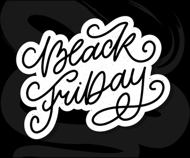 Vettore black friday calligraphic designs stile retrò