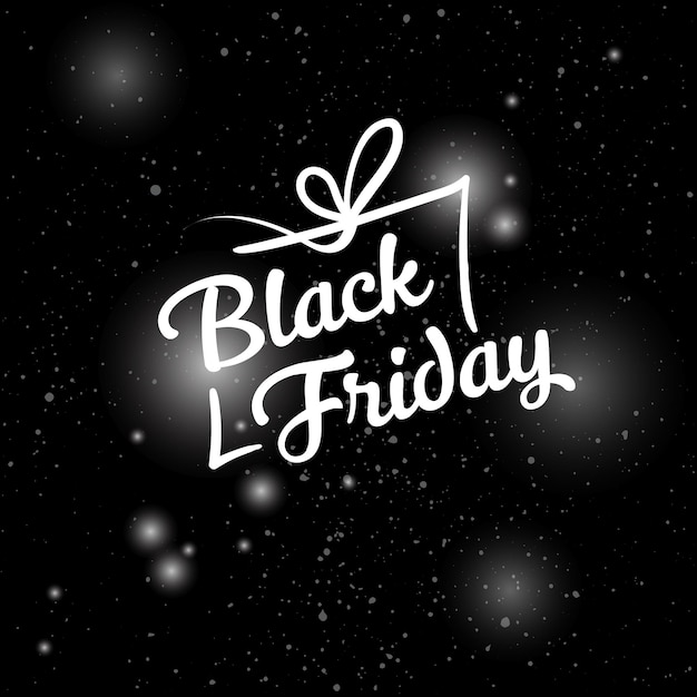 Black Friday calligraphic poster design vector template Total sale discount banner lettering
