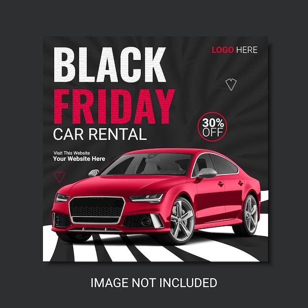 Vector a black friday car rental advertises a black friday car rental.