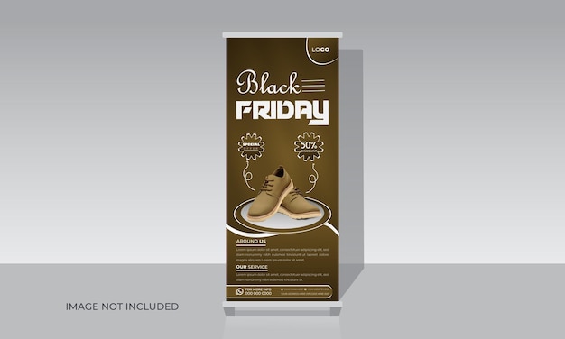 Black Friday collection discount sale Roll up banner flyer exhibition stand template