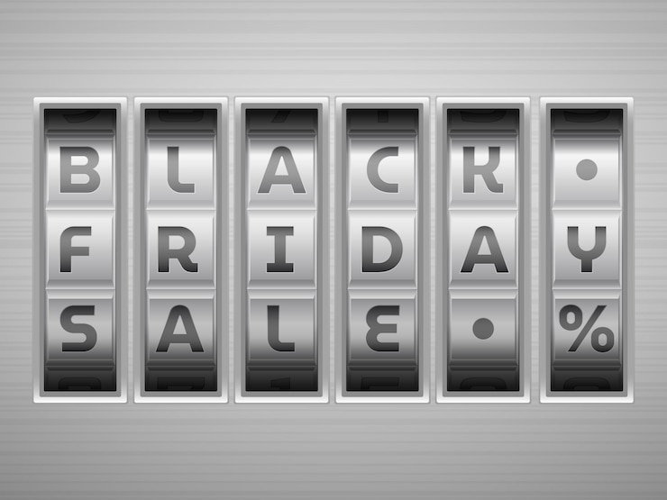 Vector black friday combination lock