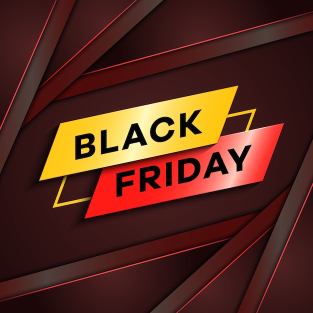 Black friday-concept met overlappende achtergrond met kleurovergang