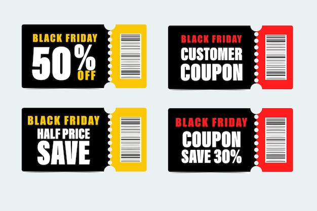 Black Friday coupon set Vector