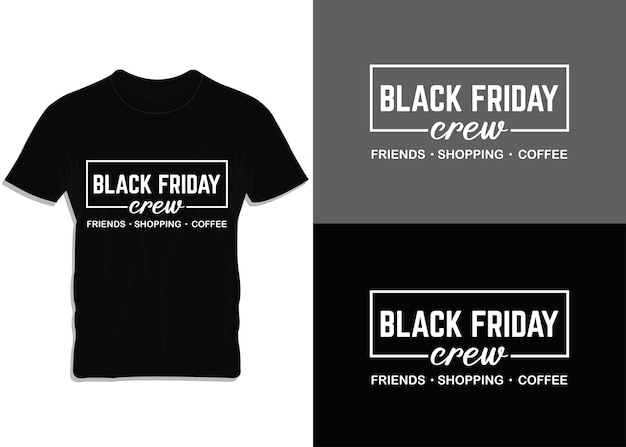 Black friday crew minimal vector tshirt design per tutti