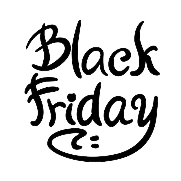 Vector black friday cute lettering with smile