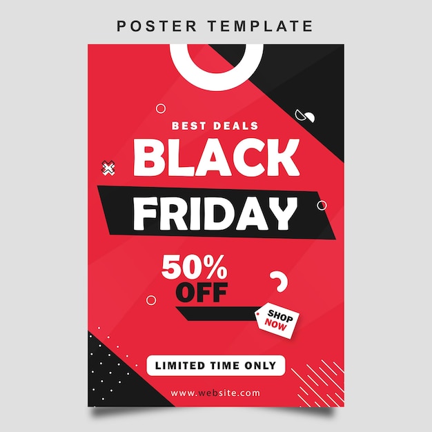 Vettore modello di volantino per design piatto delle offerte del black friday