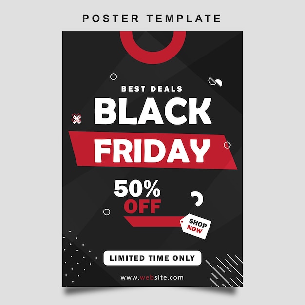 Vettore modello di volantino per design piatto delle offerte del black friday