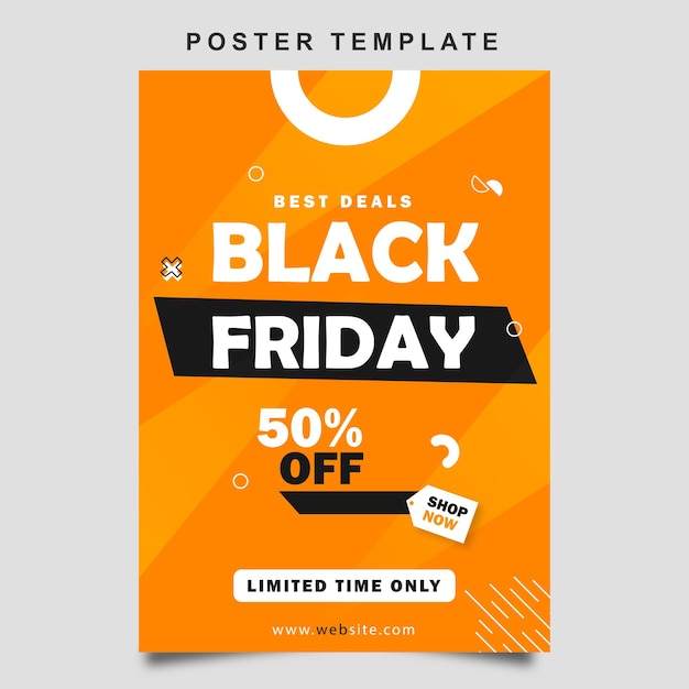 Modello di volantino per design piatto delle offerte del black friday