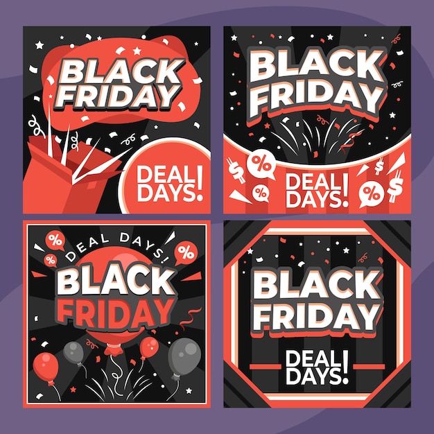 Vector black friday deals promotion social media