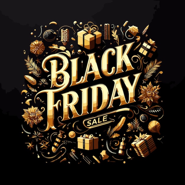 Black friday design background with text vector illustration