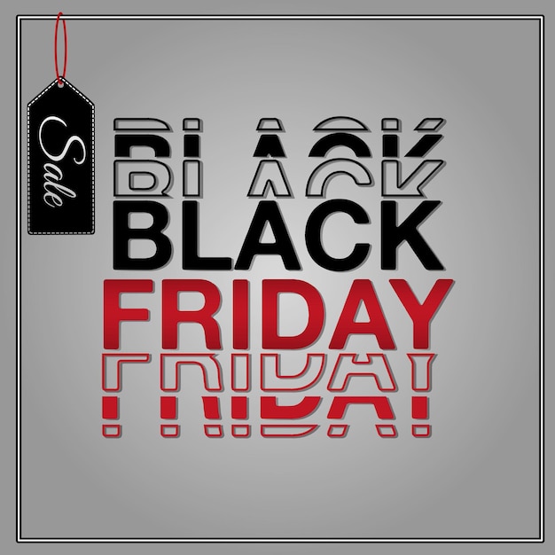 Vector black friday design with echo effect in letters.