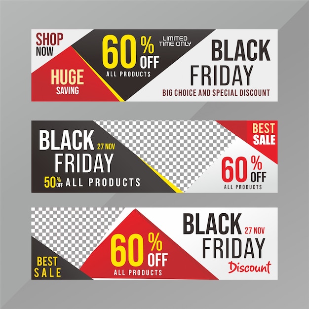 Vettore modello di banner sconto black friday