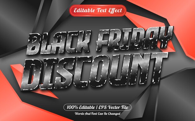 Black friday discount editable text effect with abstract background