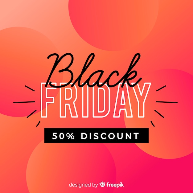 Vector black friday discount on gradient pink background