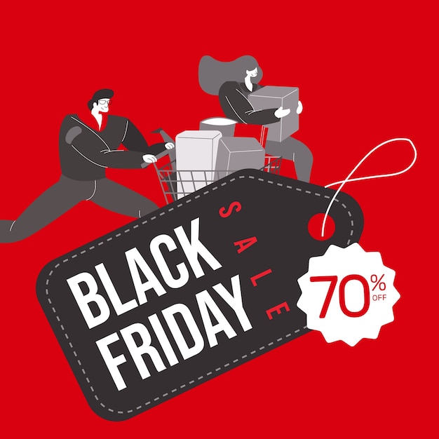 Vettore banner di vendita sconto black friday