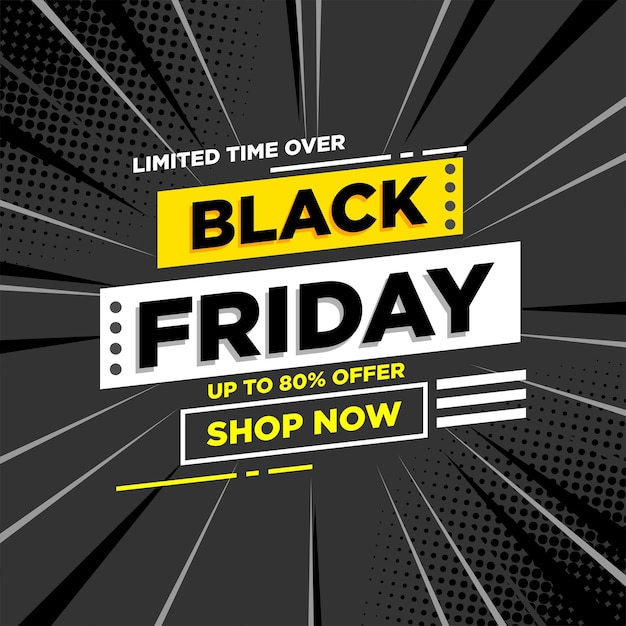 Vector black friday discount sale in comic style