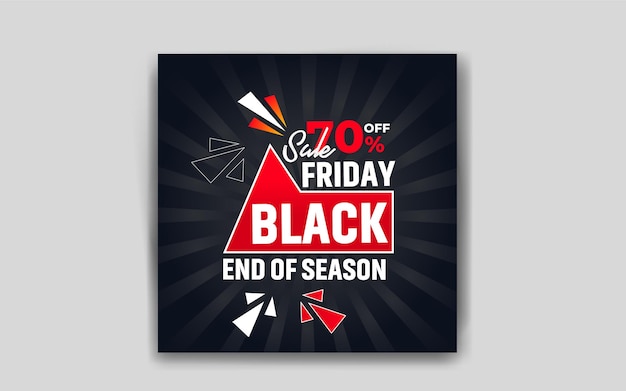 Black Friday discount and sale social media post design template