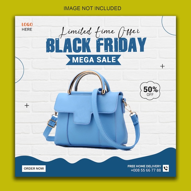 Black friday discount sale social media post template