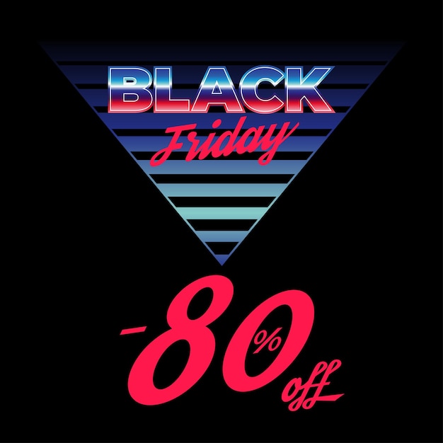 Vettore black friday sconti fino all'80%.