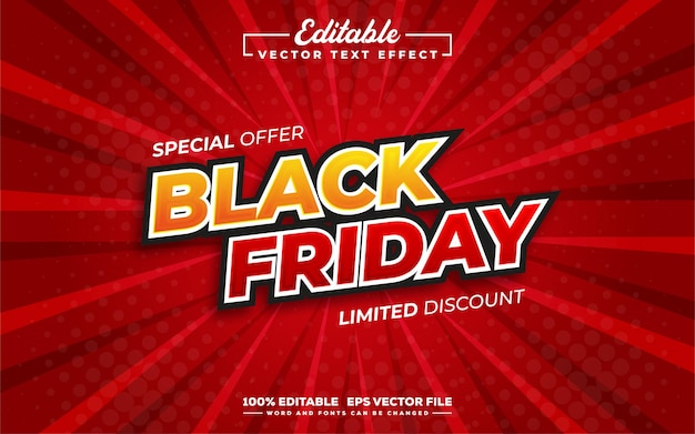 Black friday editable 3d text effect design