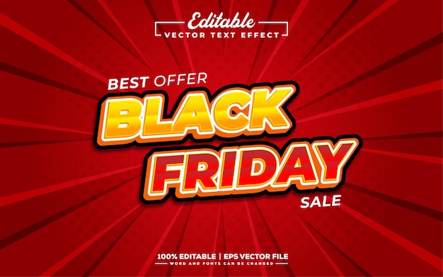 Black friday editable 3d text effect design