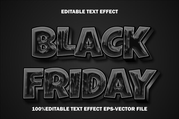 Black friday editable text effect 3d emboss gradient style