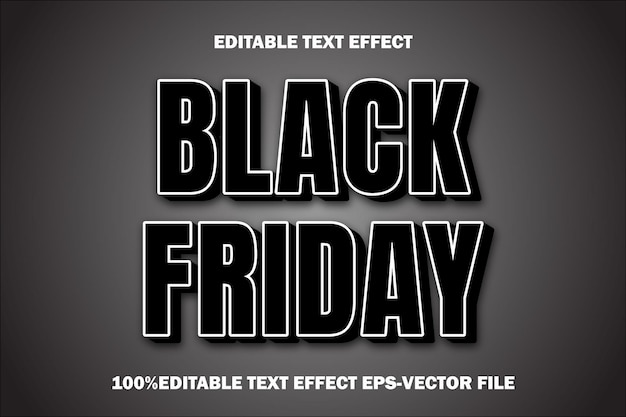 Black Friday Editable Text Effect 3D Emboss Gradient Style