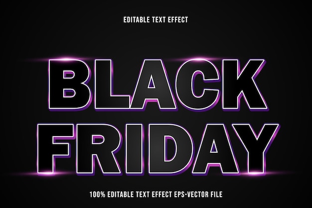 Black Friday Editable Text Effect 3D Emboss Gradient Style