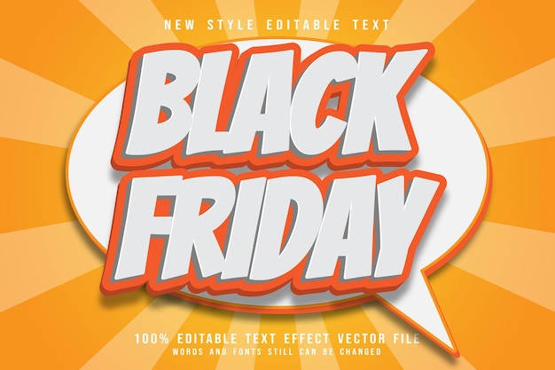 Black friday editable text effect emboss modern style