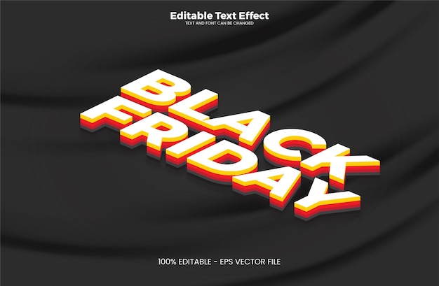 Vector black friday editable text effect in modern trend style