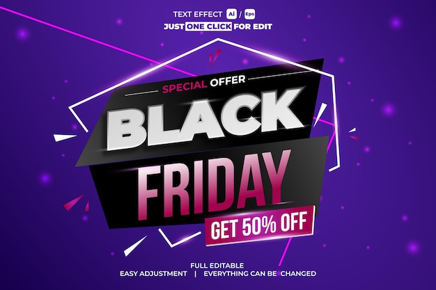 Vector black friday editable text effect