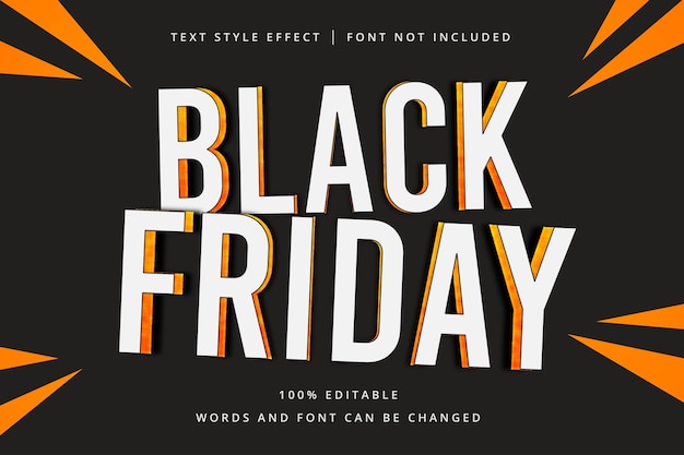 Black friday editable text effect