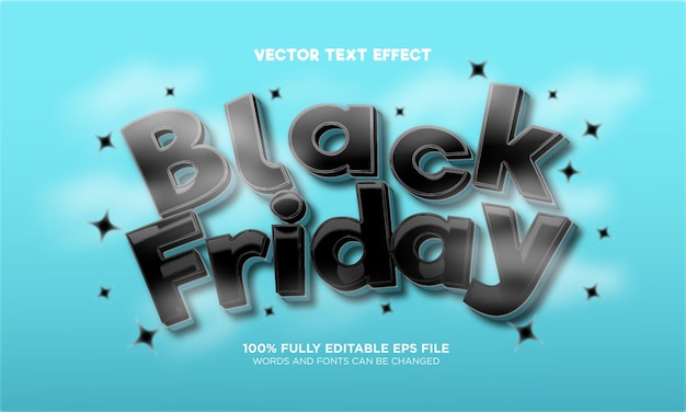 Vettore effetto di testo modificabile del black friday