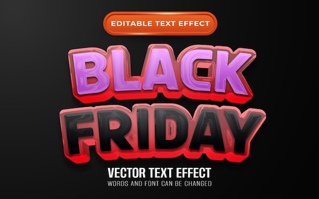 Black friday editable text effect