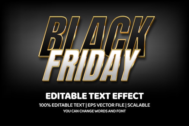 Black friday editable text effect