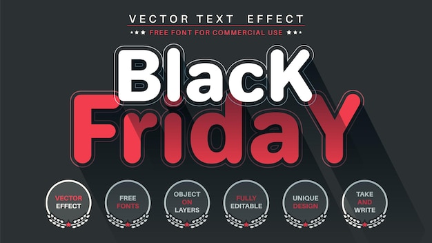 Black friday editable text effect