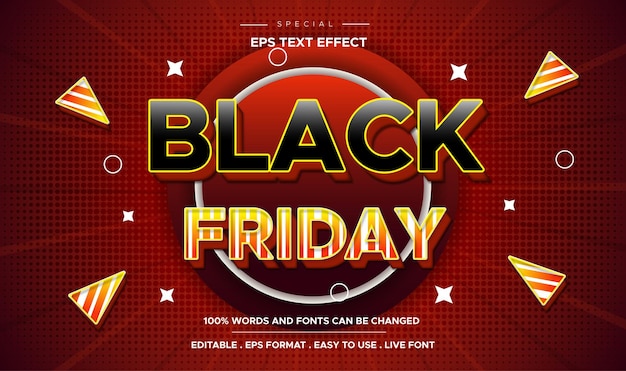 Black friday editable text style effect themed sales promotion