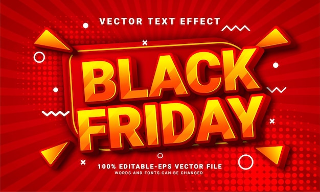 Black friday editable text style effect themed sales promotion
