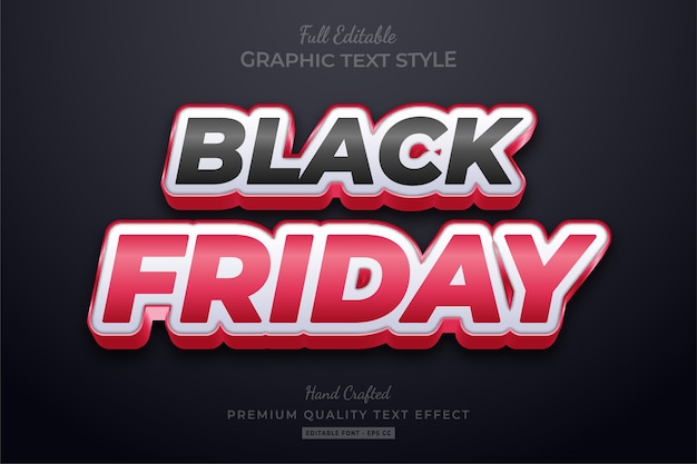 Black friday editable text style effect